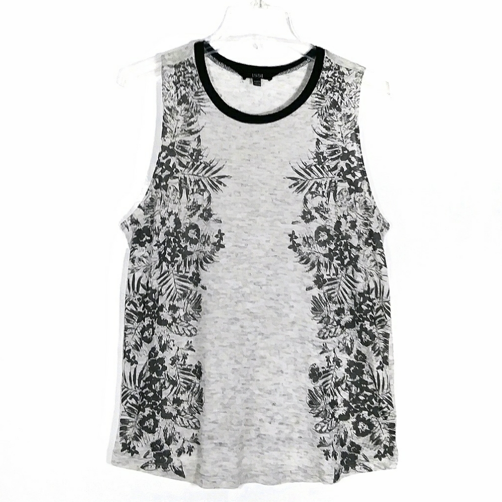 Isis - heather gray tropical knit tank top